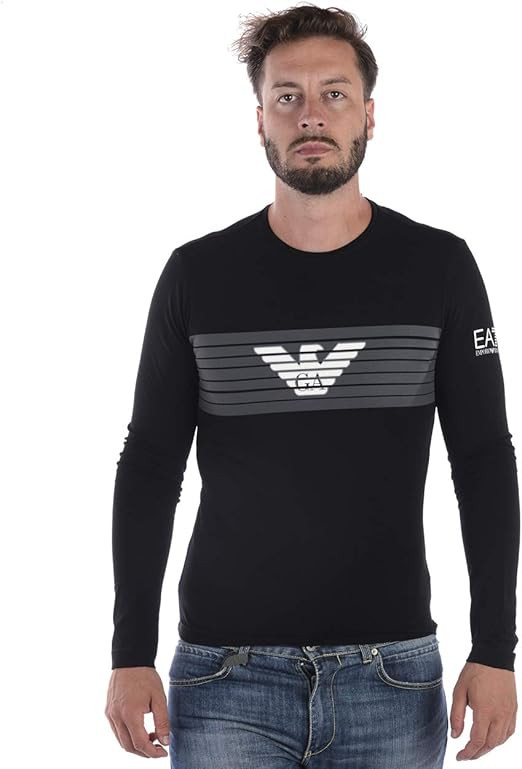 EA T-Shirt EA7 Emporio Armani 7 6ZPT30 Uomo Nero Manica Lunga Maglia  Girocollo - Taglia XXXL : Amazon.it: Abbigliamento
